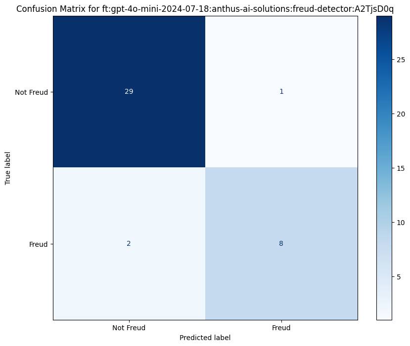 Confusion matrix showing fine-tuned model performance