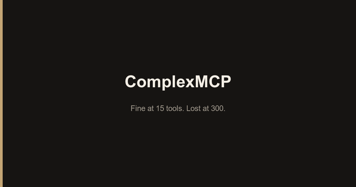 ComplexMCP puts agents in stateful MCP sandboxes with hundreds of interdependent tools. Retrieval saturates, checks get skipped, and recoverable errors become surrender.
