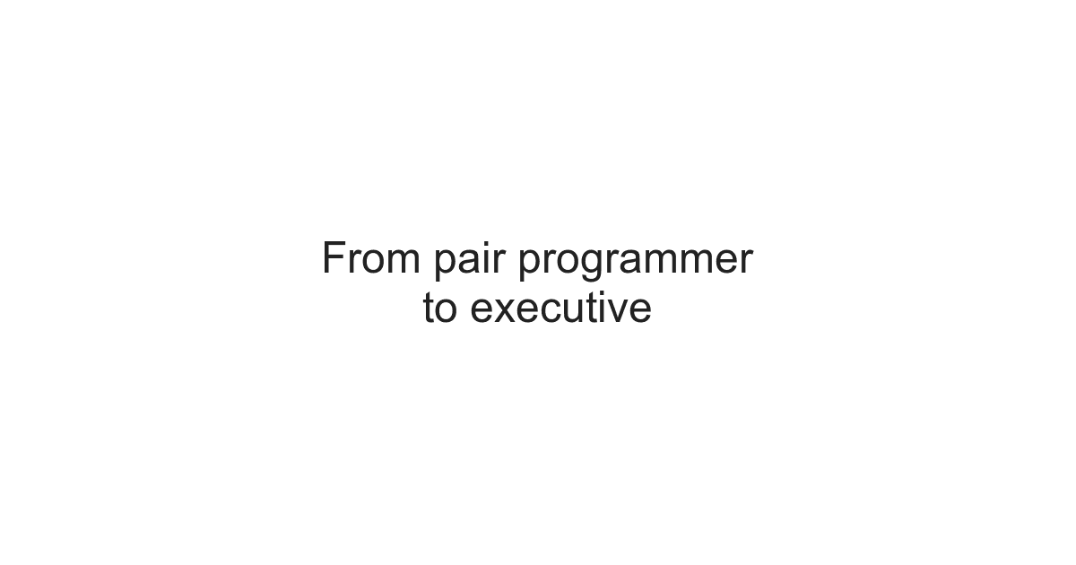 From pair programmer to executive