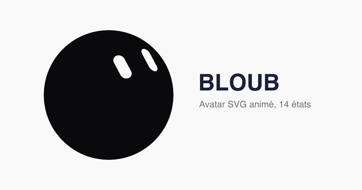 Bloub reconstructs the x.ai bot avatar as one SVG shape that morphs through 14 measured states. No animation library.
