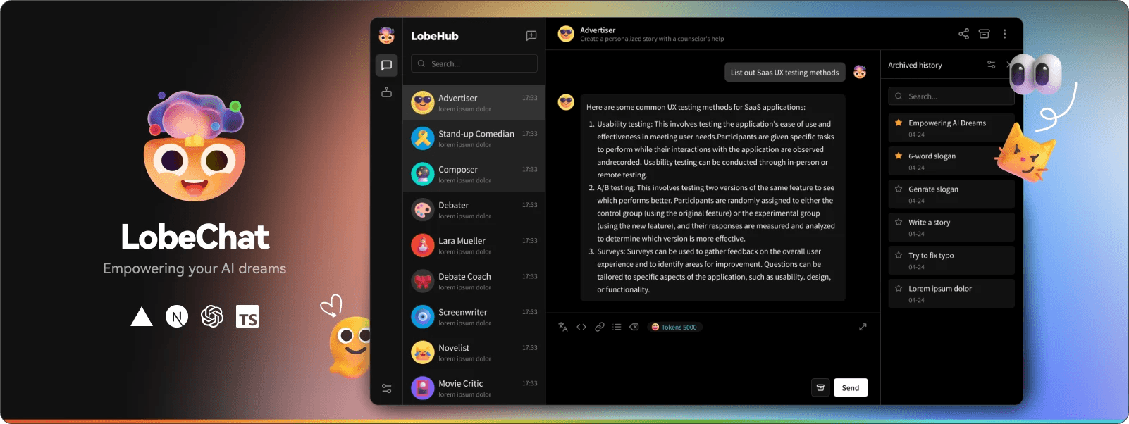 LobeChat offers an open-source, modern-design AI chat framework with multi-provider support and extensive features.
